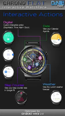 Chrono Flat HD Watch Face android App screenshot 13