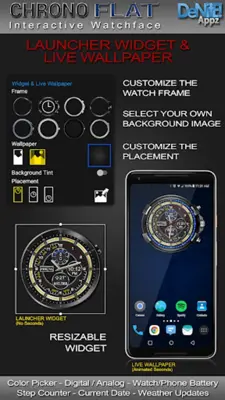 Chrono Flat HD Watch Face android App screenshot 14